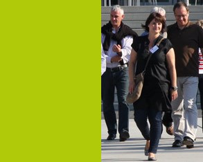 A guided group walking through Cologne